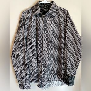 Luchiano Visconti XL men’s dress shirt with coordinating patterned cuff